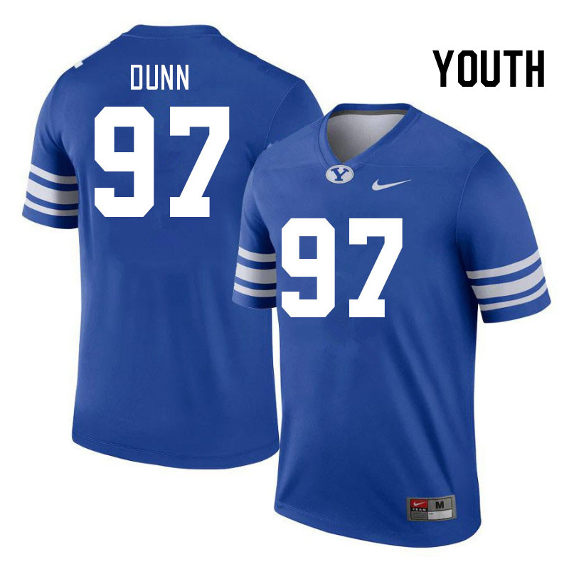 Youth #97 Matthias Dunn BYU Cougars College Football Jerseys Stitched-Royal